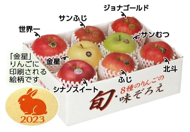 末広・8種のりんごの味ぞろえ
